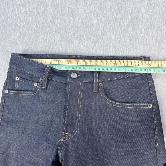 Uniqlo Selvedge Jeans Mens 29x34 Slim Straight Blue Kaihara Japanese Denim - Picture 13 of 16